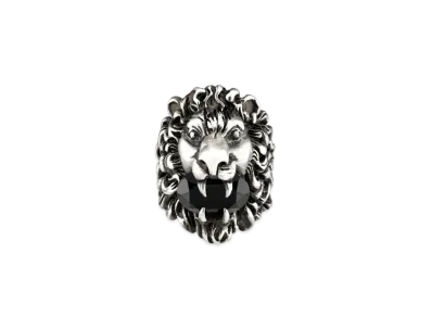 GUCCI Lion Head Ring With Crystal "Silver"
