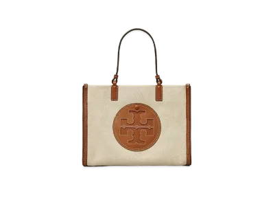 TORY BURCH Era Canvas Small Tote "Natural/Classic Cuoio"