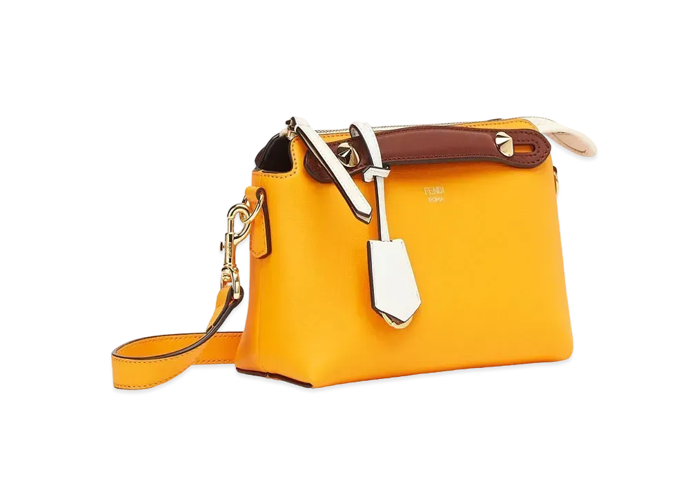 FENDI By The Way Mini Small Leather Boston Bag "Orange"