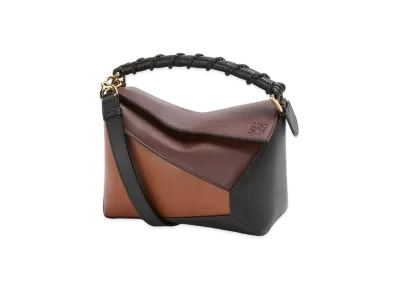 LOEWE Small Puzzle Edge Bag In Nappa Calfskin "Prune/Havana"