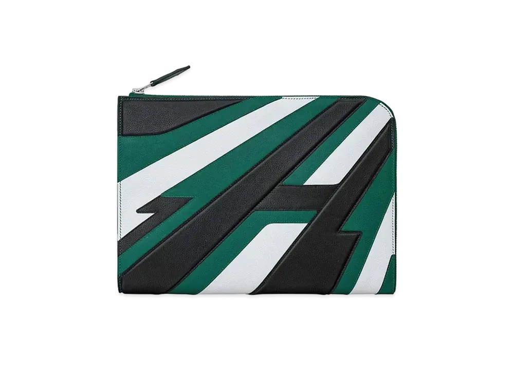 Hermes Clutch Bag Zip Tablet Racing "Malachite"