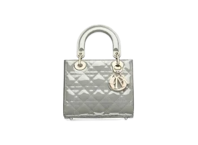 Dior Lady Dior Small Bag Canage Patent Calfskin "Gray"