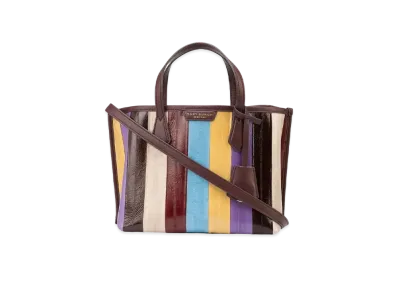 Tory Burch Perry Eel Patchwork Small Triple-Compartment Tote Bag "Multi"