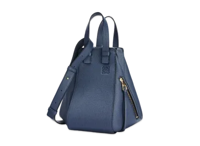 LOEWE Small Hammock Bag In Pebble Grain Calfskin "Ocean"