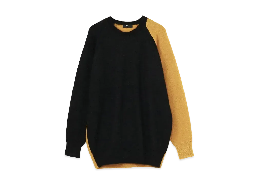 Yohji Yamamoto Y's WOOL MOHAIR PLAIN STITCH COLOR COMBI RAGLAN