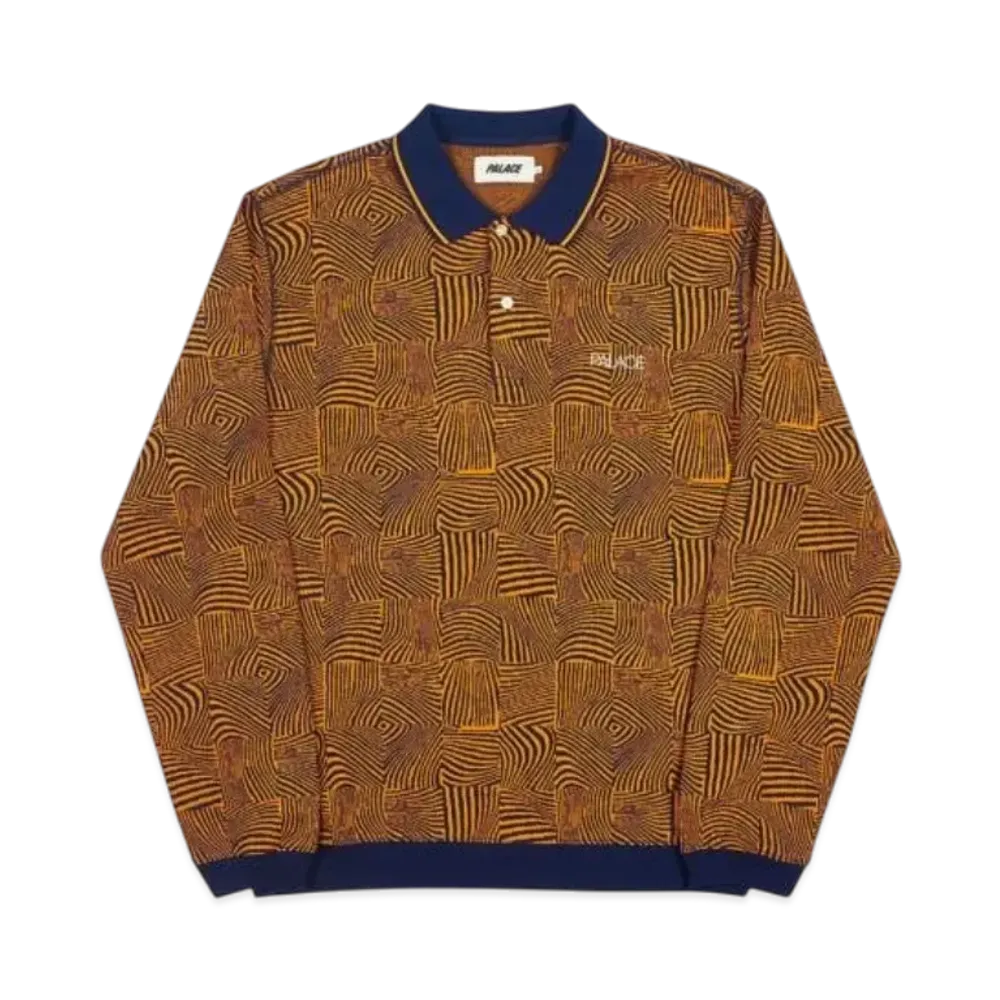 PALACE Waved Polo "Navy Orange"