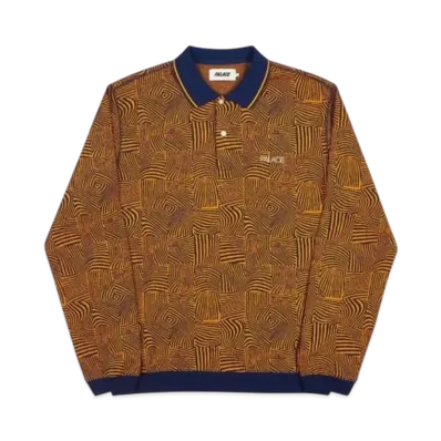 PALACE Waved Polo "Navy Orange"