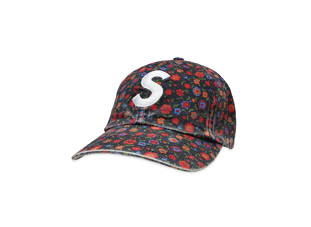 Supreme Washed Canvas S Logo 6-Panel "Floral"