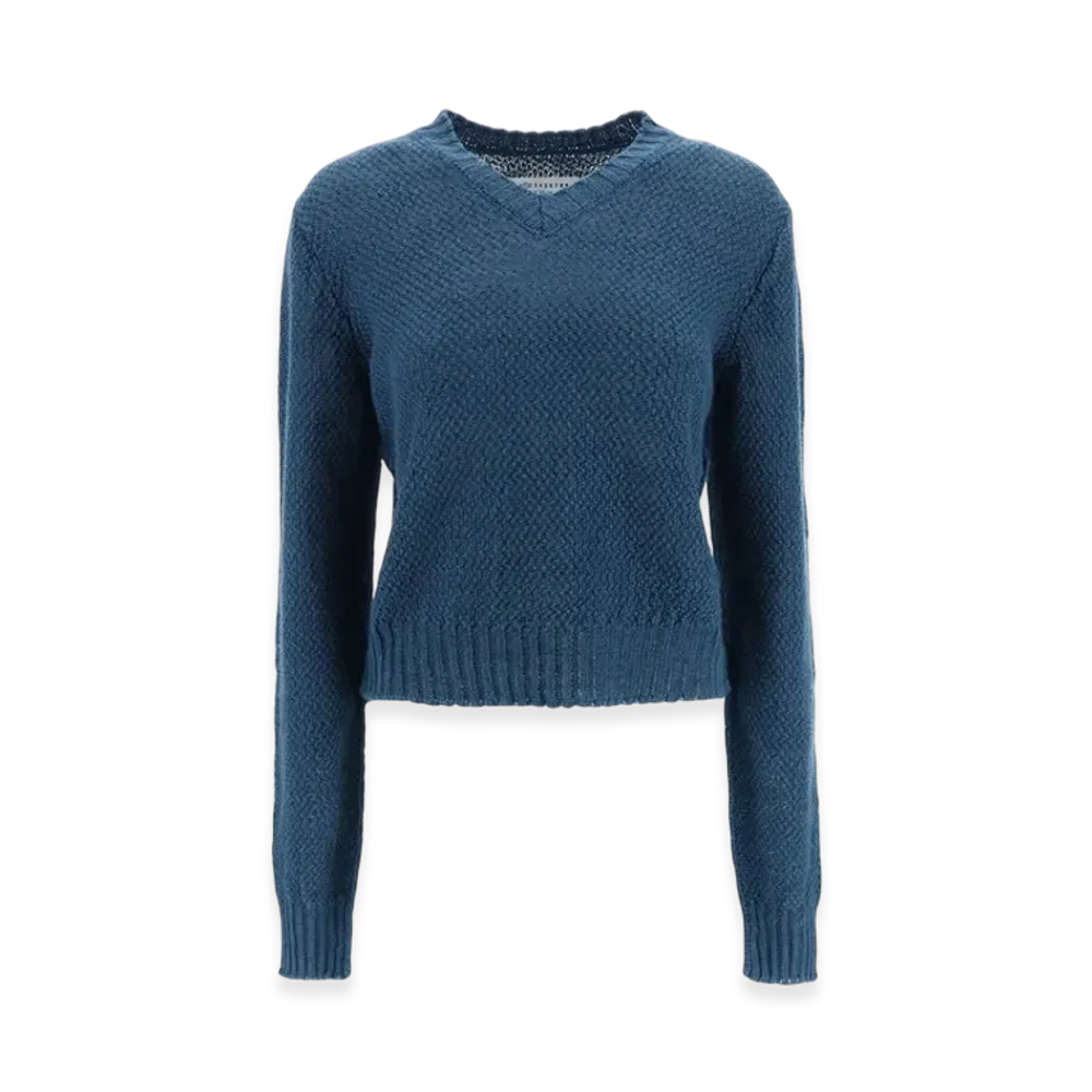 Maison Margiela Women's Hemp Basket Weave Knit "Blue"