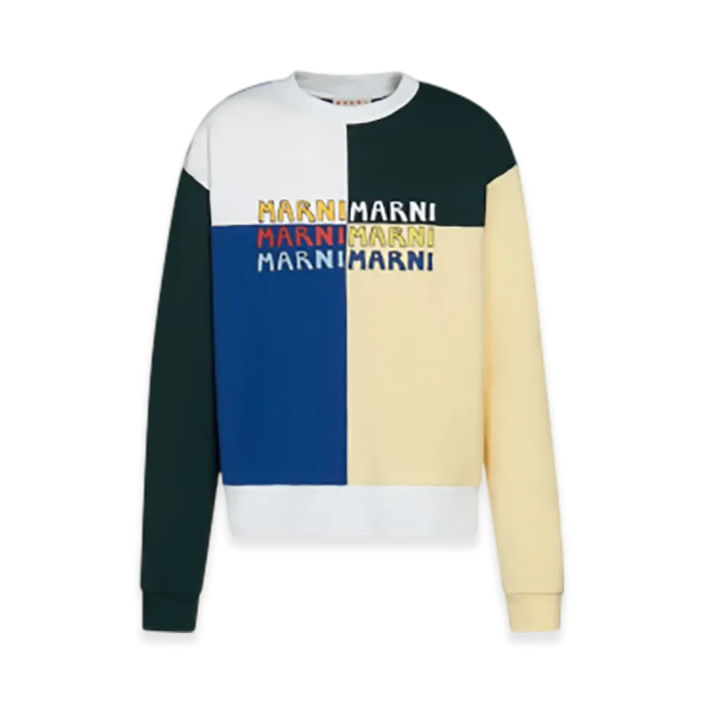 MARNI Multi-Logo Print Organic Cotton Sweatshirt (Regular Fit) "Multicolor"