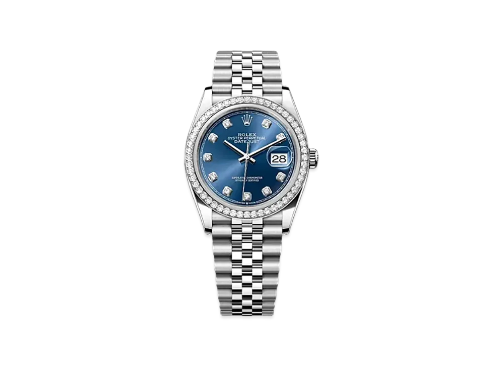 ROLEX Datejust 36 Oystersteel & White Gold Diamonds "Blue"