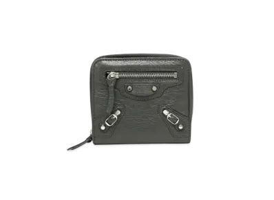 BALENCIAGA Classic Sheepskin Wallet "Gray"