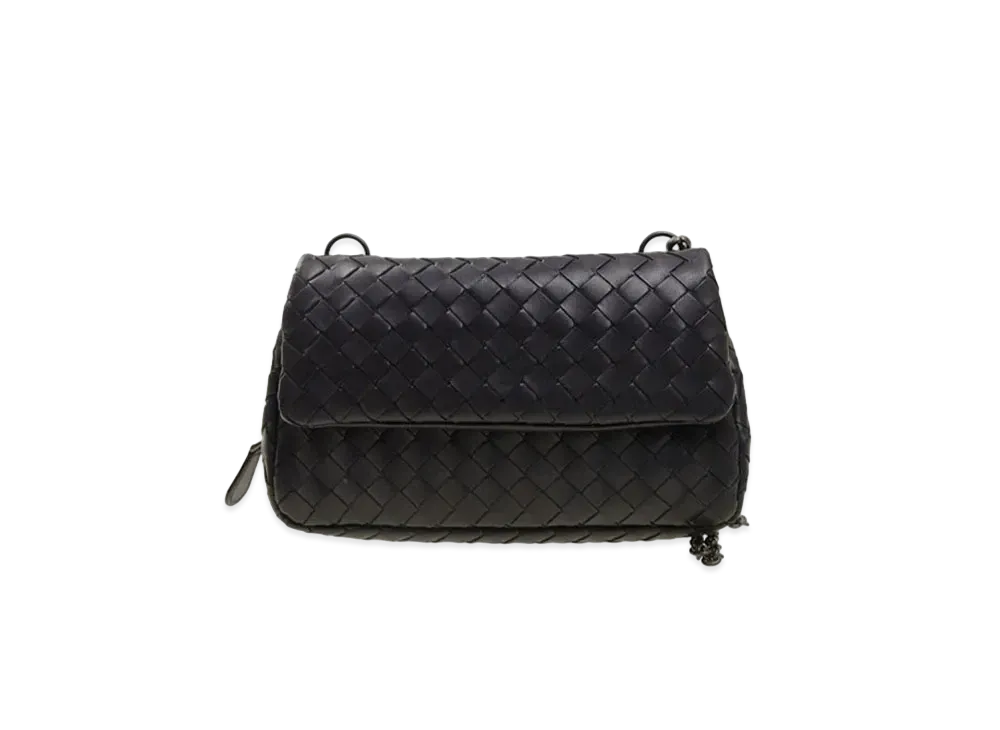 Bottega Veneta Lambskin Shoulder Bag "Dark Blue"