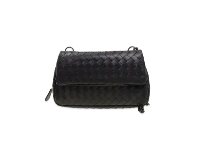 Bottega Veneta Lambskin Shoulder Bag "Dark Blue"