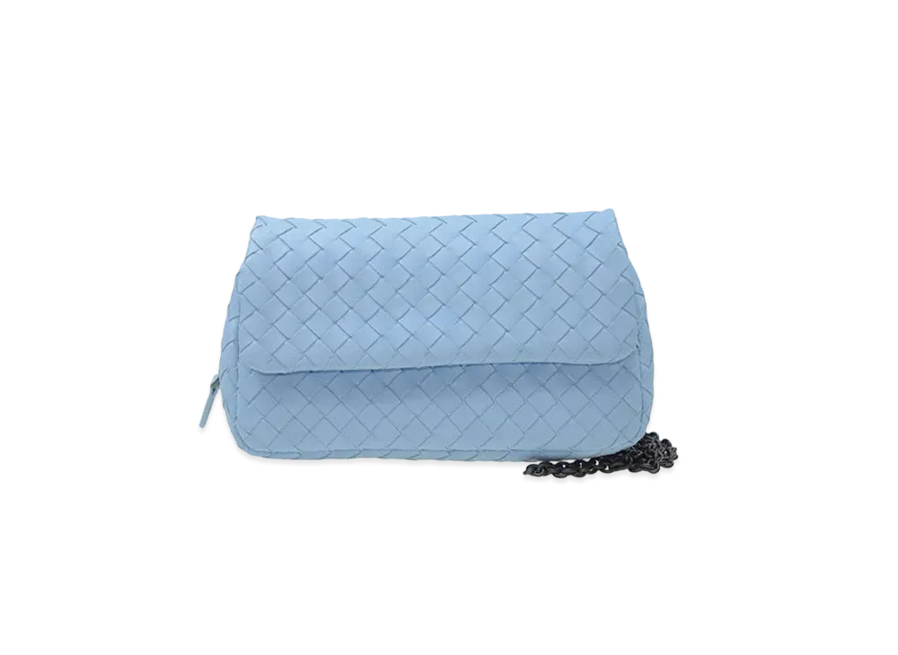 Bottega Veneta Lambskin Shoulder Bag "Light Blue"