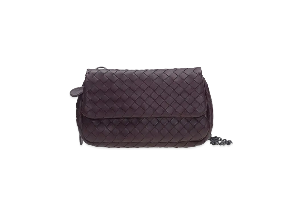 Bottega Veneta Lambskin Crossbody Bag "Dark Red"