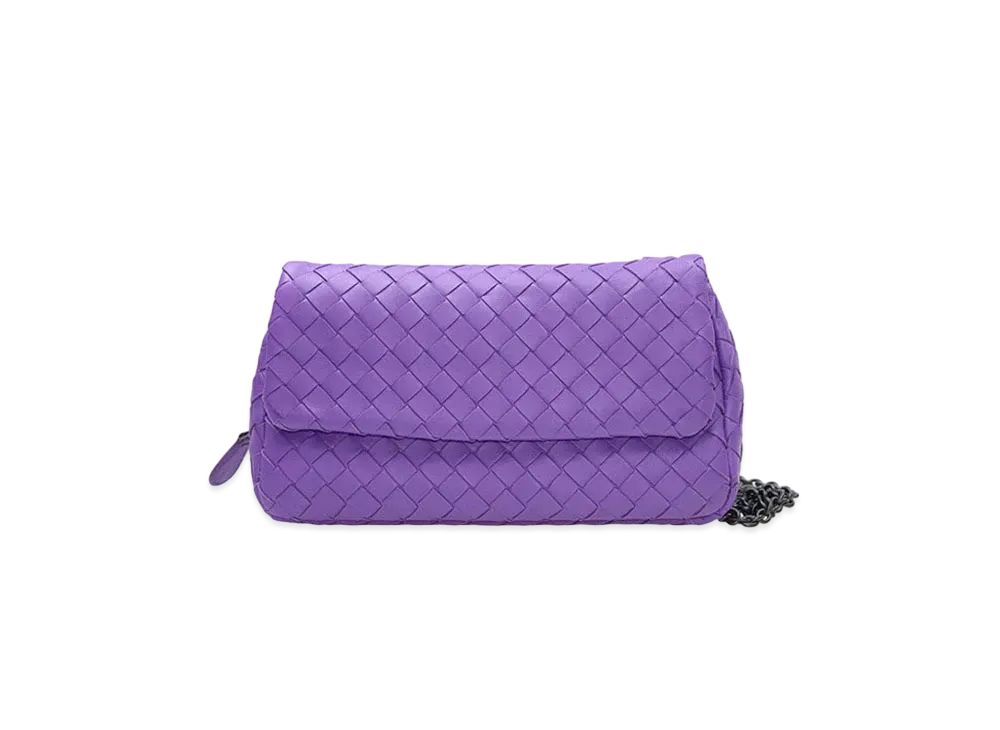 Bottega Veneta Lambskin Hand Bag "Purple"