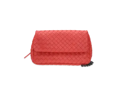 Bottega Veneta Lambskin Crossbody Bag "Red"