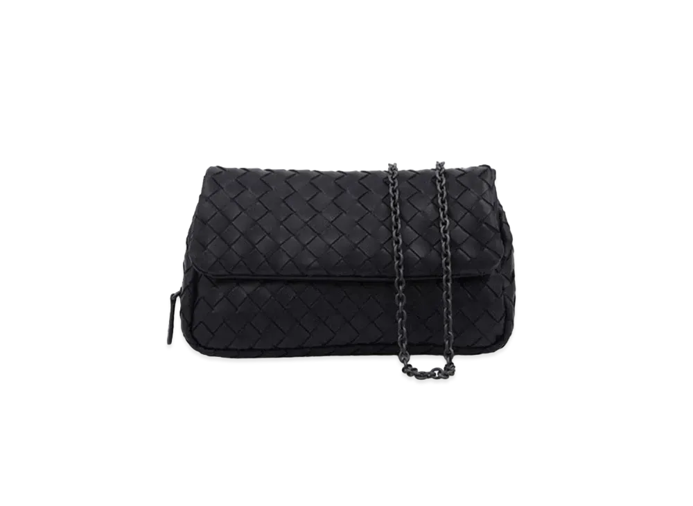 Bottega Veneta Lambskin Shoulder Bag "Black"