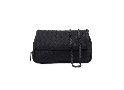 Bottega Veneta Lambskin Shoulder Bag "Black"