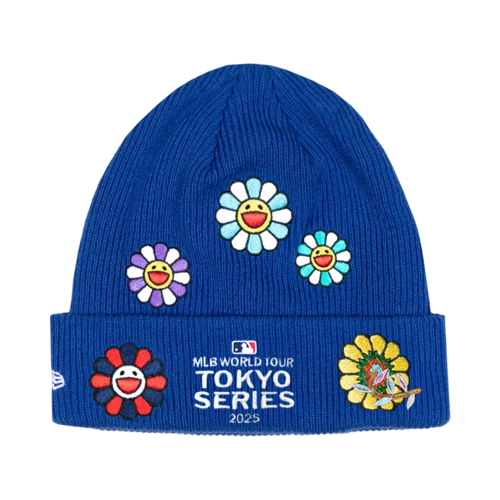 Takashi Murakami x MLB World Tour Tokyo Series 2025 New Era 6 Dart Cubs Cuff Beanie "Blue"