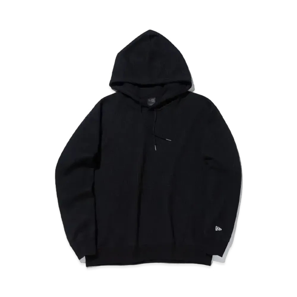 NEW ERA BLACK LABEL FW23 Oversized Waffle Pullover Hoodie "Black"