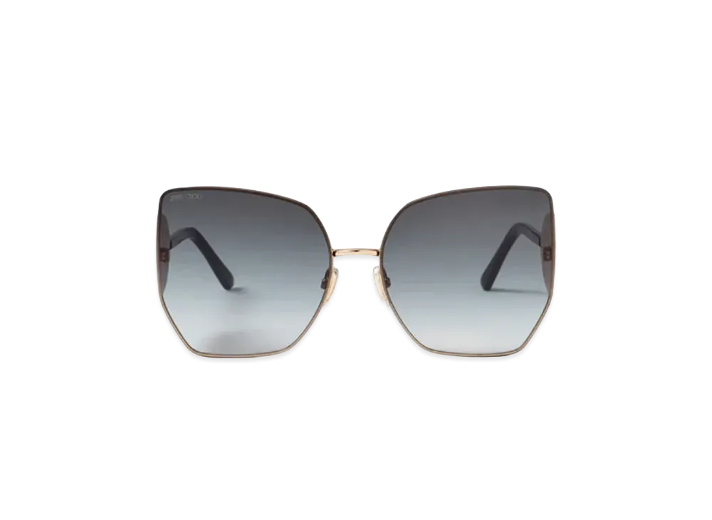 Jimmy Choo River Oversized Sunglasses With Glitter "Silver/Rose Gold"