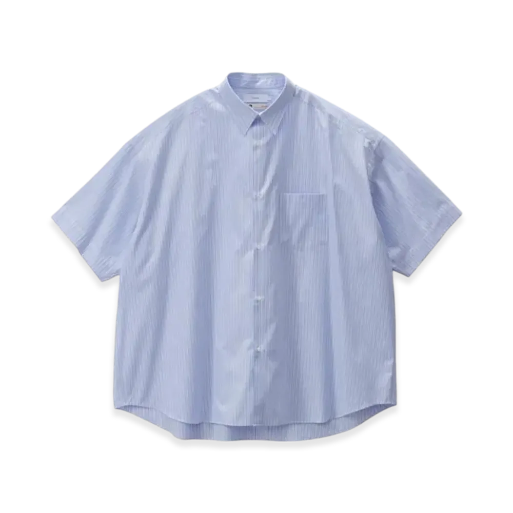 Graphpaper Sidogras S/S Oversized Regular Collar Shirt "Sax Strype"