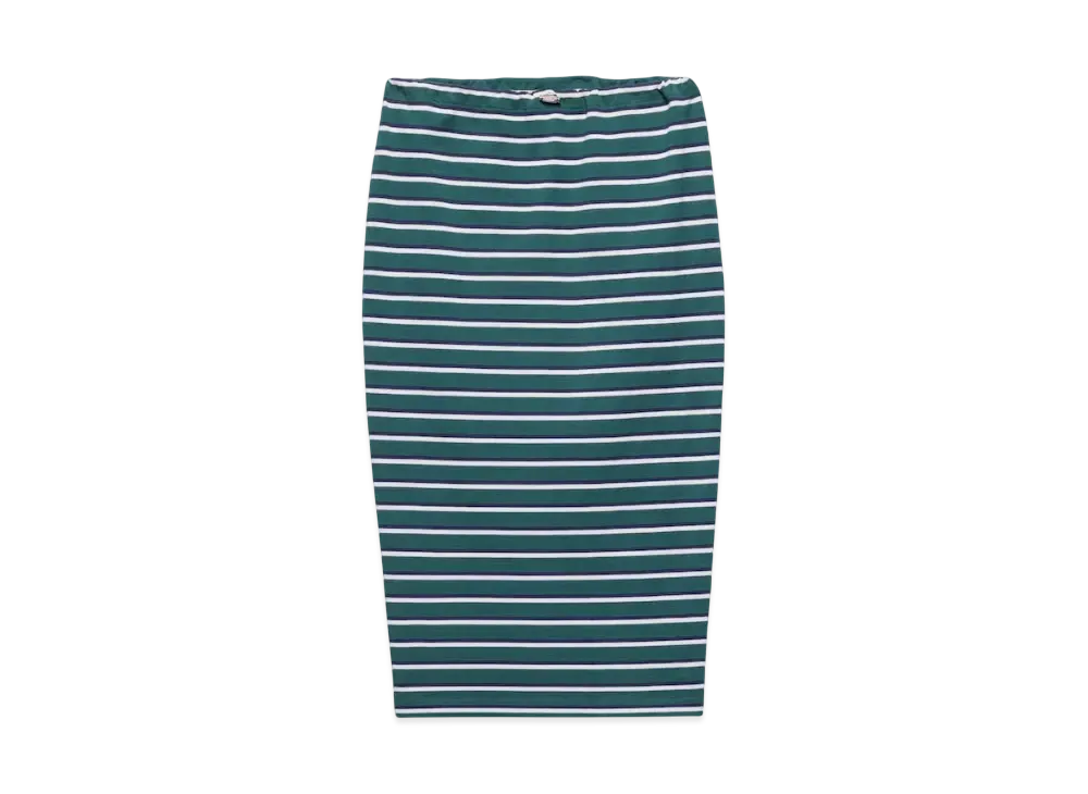 PRADA Women's Striped Pique Skirt "Dark Green/Navy"