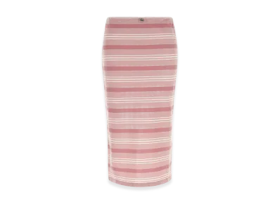 PRADA Women's Striped Pique Skirt "Pink"