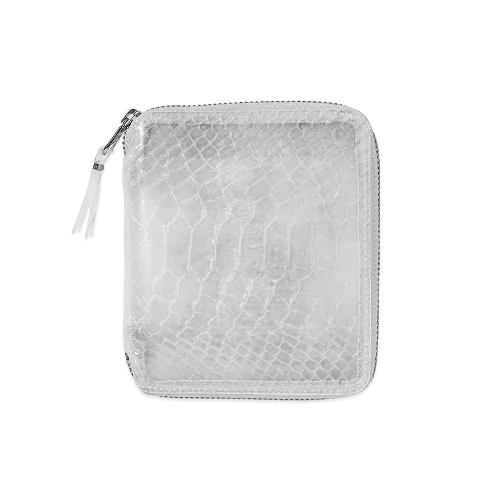 COMME des GARCONS Snake Transparent Zip-Around Wallet "White"