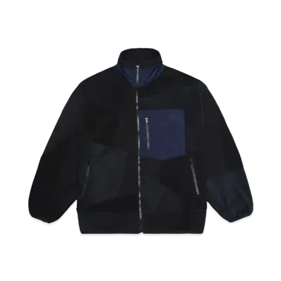 ANREALAGE PANEL PATCHWORK FLEECE BLOUSON "BLACK"