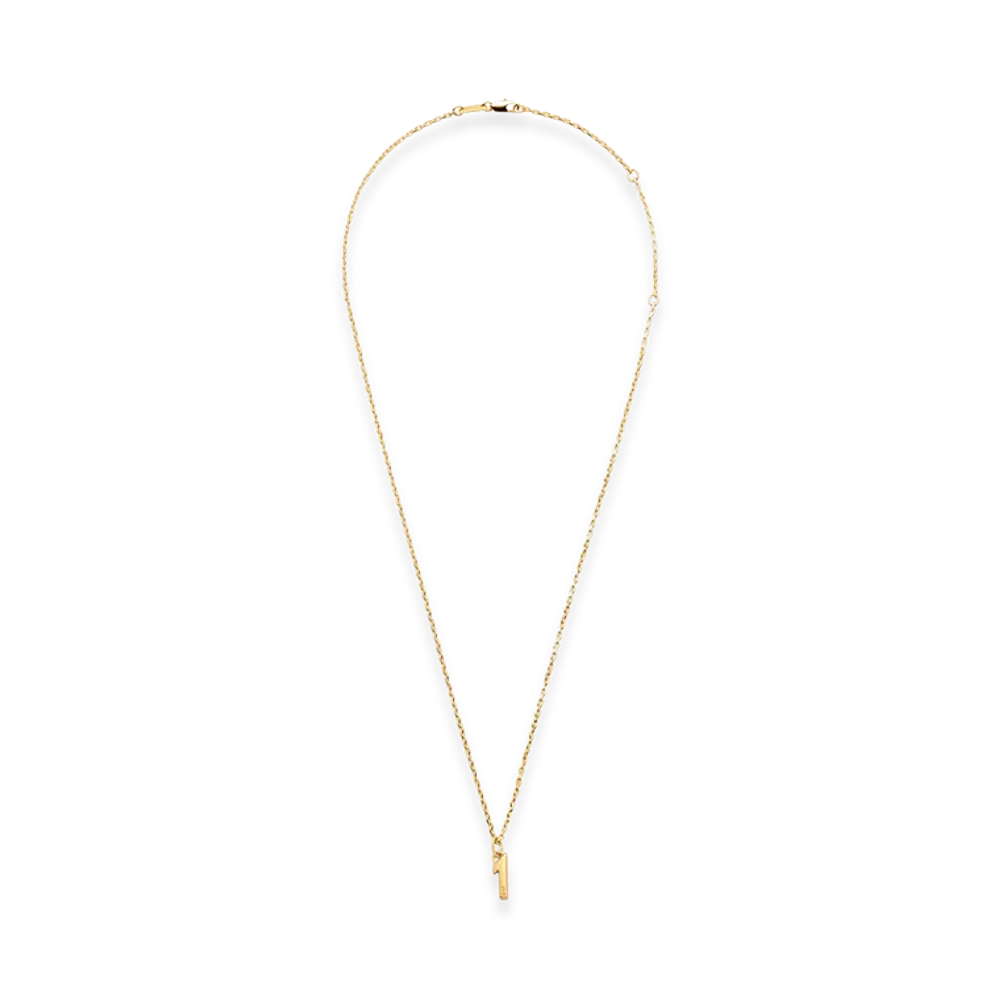 AMI PARIS Brass Hammered 1 Pendant Necklace "Gold"