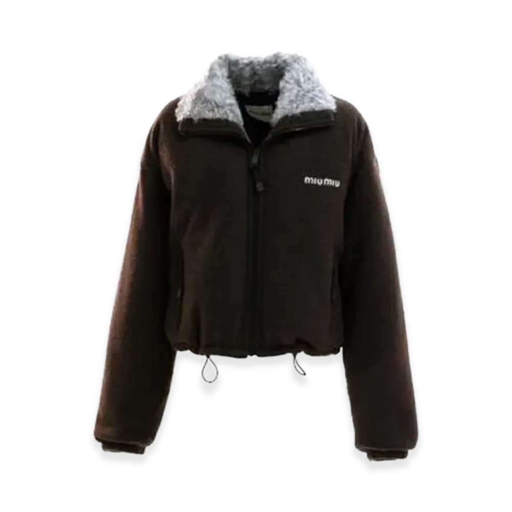 MIU MIU Women's Pile Down Jacket "Brown"