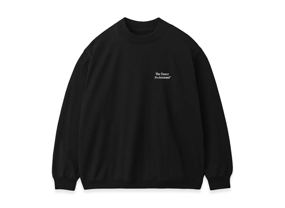 ENNOY Mock Neck Rib Hem L/S T-Shirt "Black"