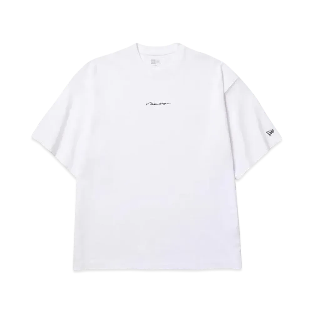 NEW ERA Short Sleeve Oversized Cotton T-Shirt Handwritten Logo "White"