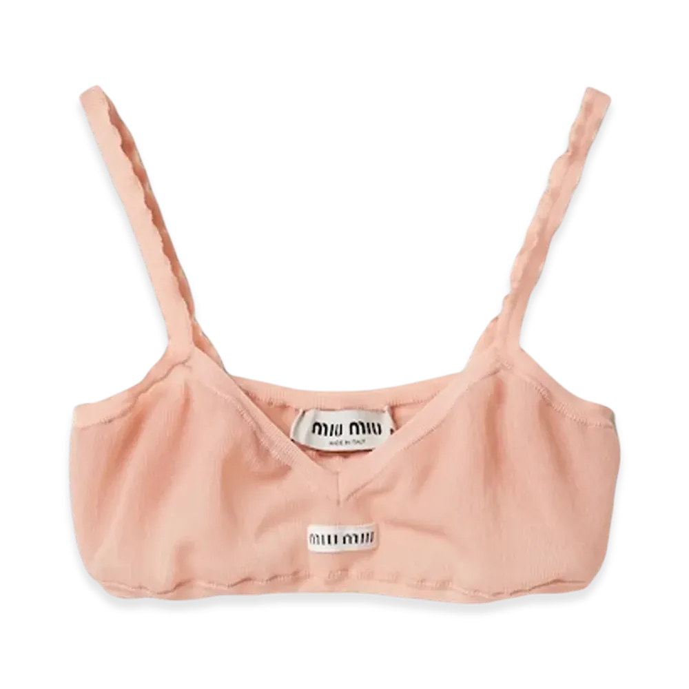 MIU MIU Women's Nylon Bra "Apricot"