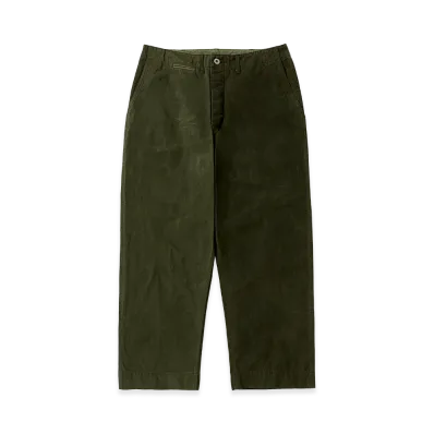 A.PRESSE Vintage Cotton Silk Oiled Tent Cloth Pants "Olive"
