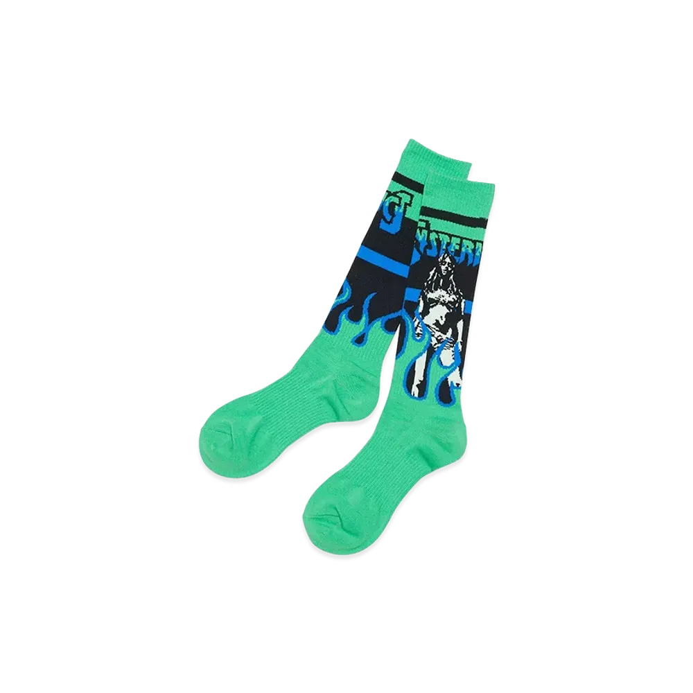 HYSTERIC GLAMOUR Women's Bad Ass Mama Sports Socks "Green"