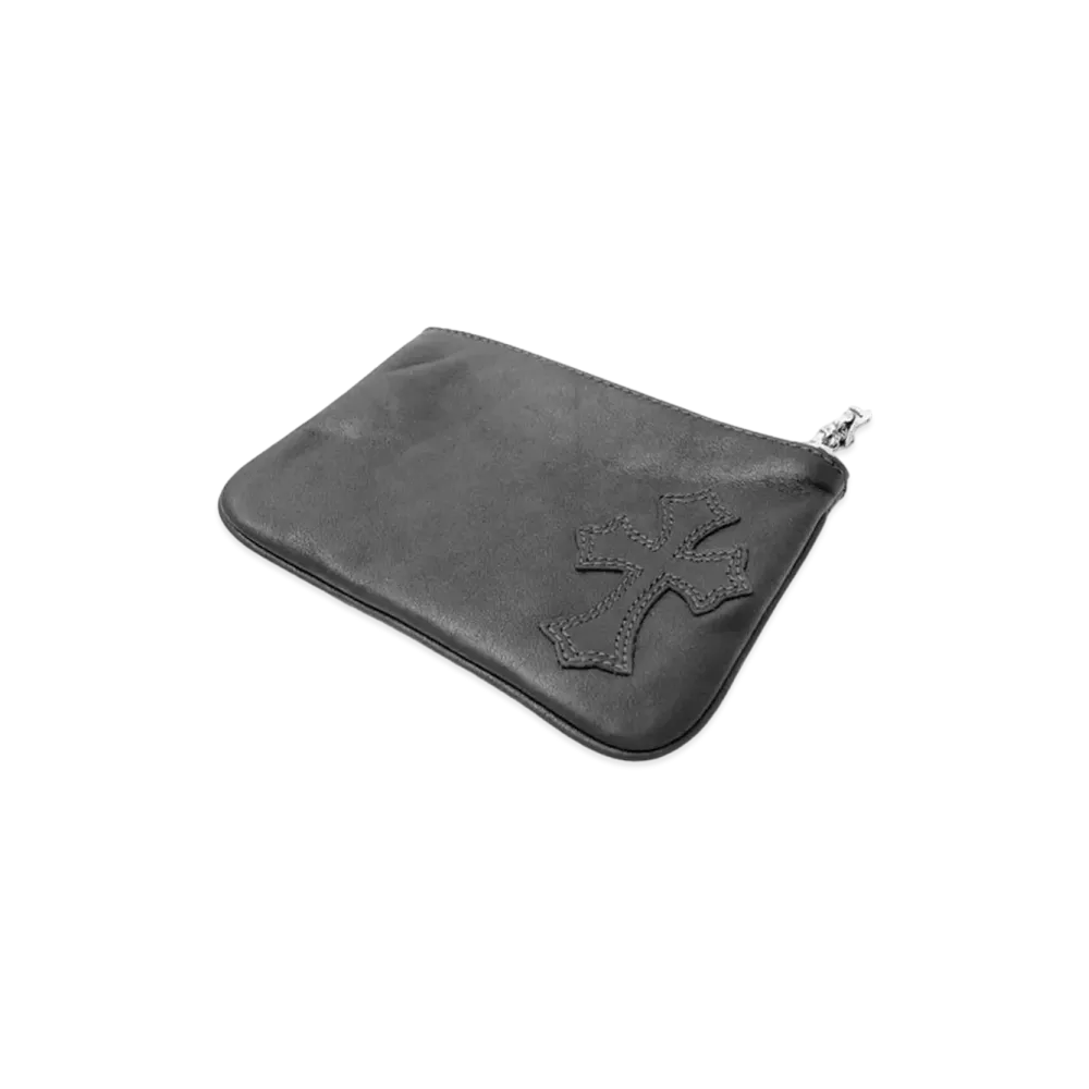 Chrome Hearts Zipper Wallet Change Purse / Cemetery Cross "Black"