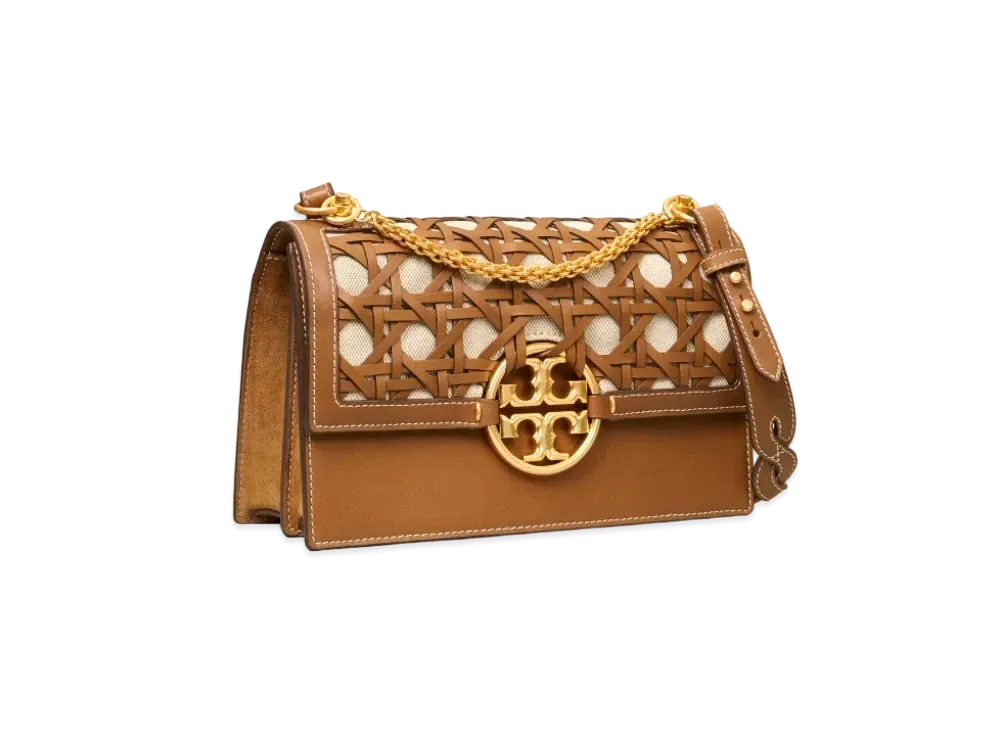 Tory Burch Miller Basket-Weave Shoulder Bag "Moose"