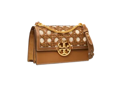 Tory Burch Miller Basket-Weave Shoulder Bag "Moose"