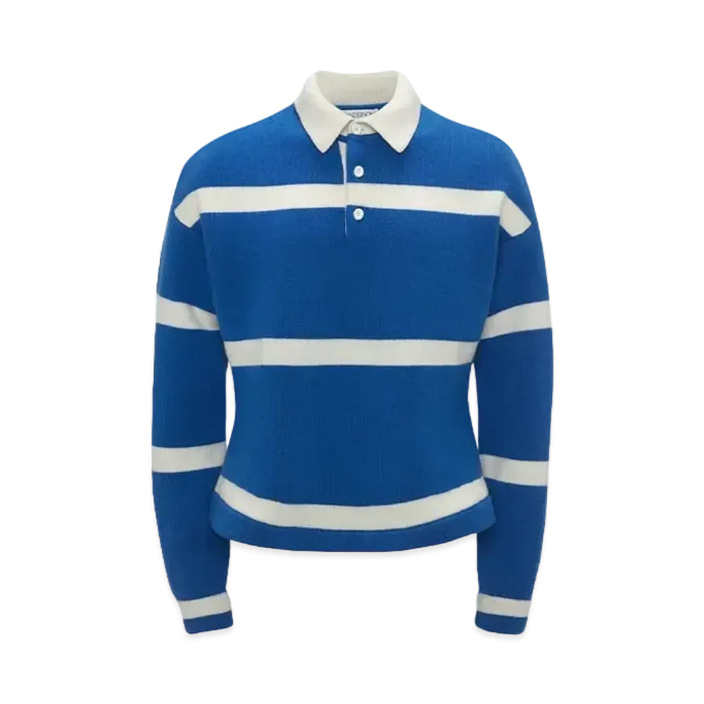 JW ANDERSON Structured Polo Top "Azure Blue"