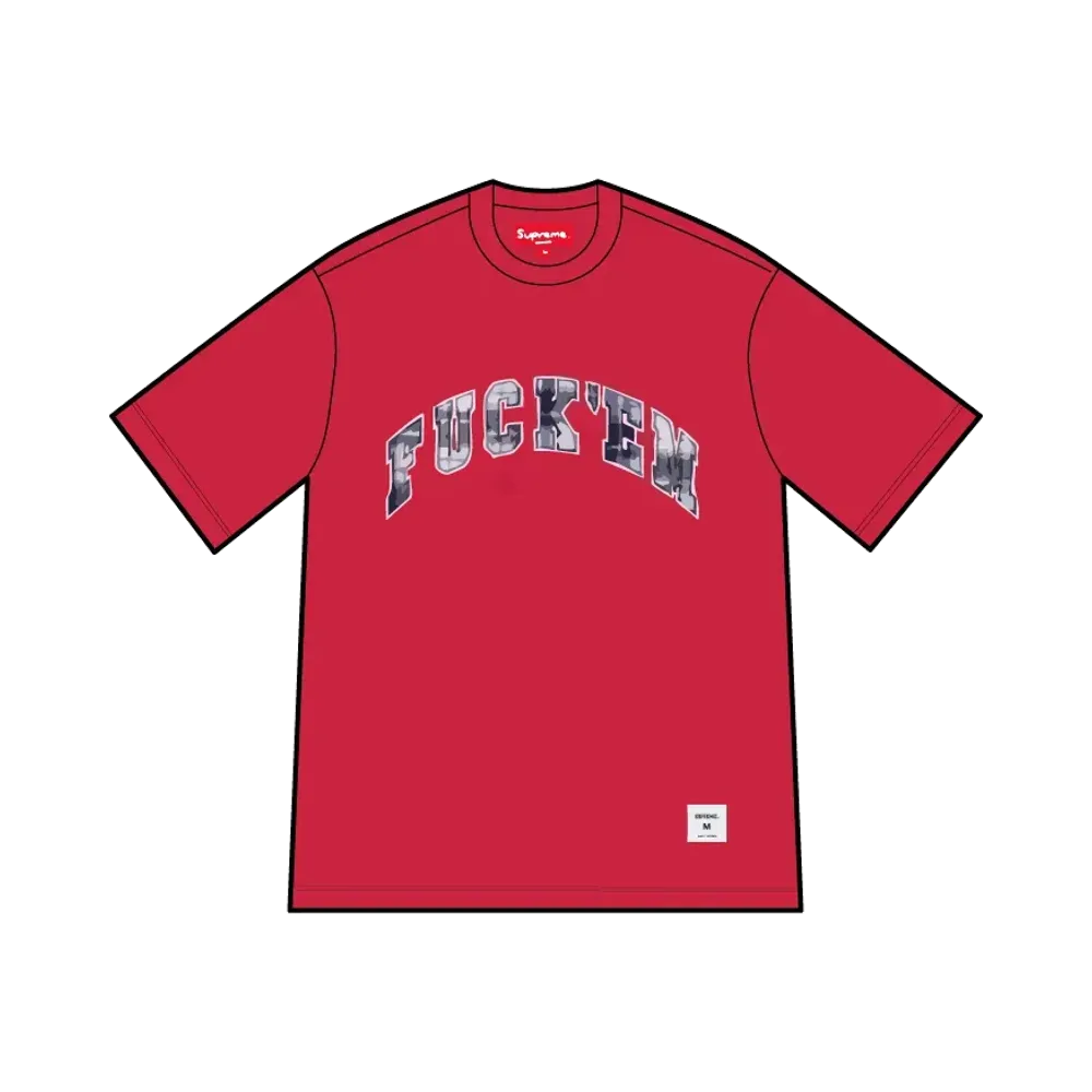 Supreme Fuck Em Plaid S/S Top "Red"
