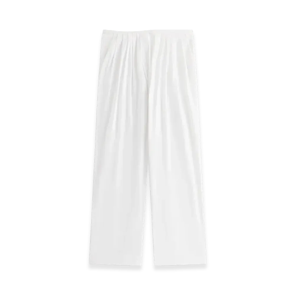 Kith Women's Tahli Poplin Pleated Wide Pant "White"