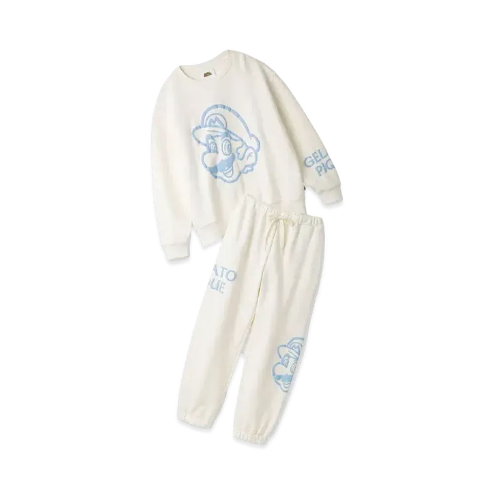 GELATO PIQUE x SUPER MARIO Fleece Pullover & Long Pants Set "Off White"