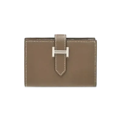 Hermes Bearn Mini Chevre Mysore "Etoupe/Silver"