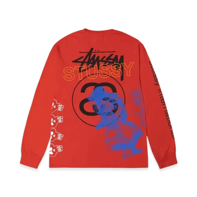 Stussy Test Strike Pigment Dyed LS Tee "Tomato"