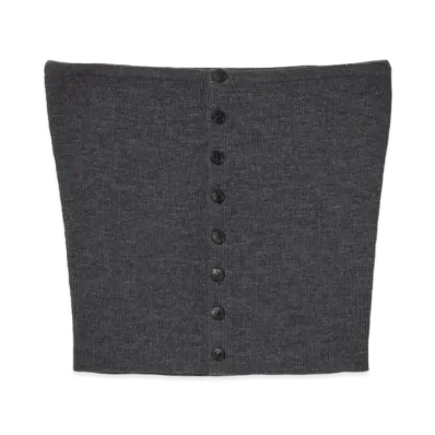 AURALEE Super Fine Wool High Gauge Rib Knit Bandeau "Top Charcoal"