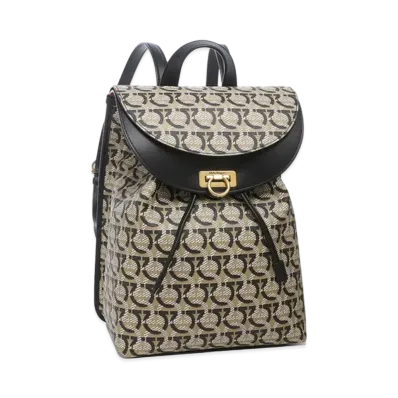 Salvatore Ferragamo Gancini Backpack (M) "Black"